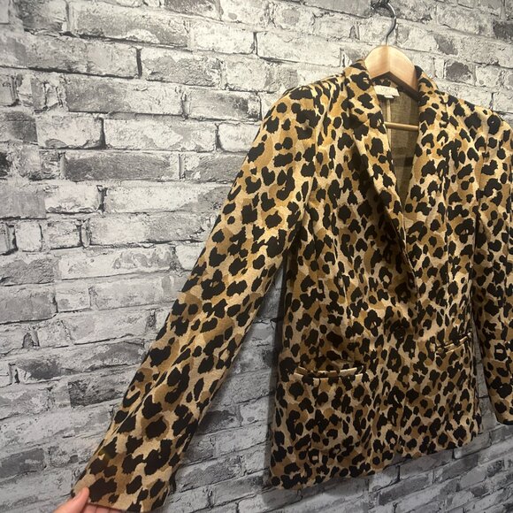 EUC LOFT Leopard One Button Blazer Jacket Women's Size Medium Petite - Picture 5 of 11